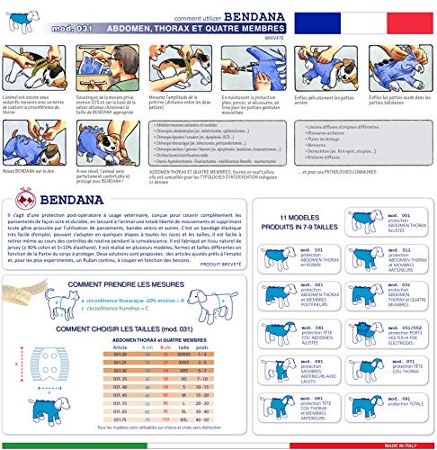 Traje postoperatorio para Perros y Gatos, Protege heridas y Vendajes, Garantiza higiene, Limpieza y Libertad de Movimiento. Modelo 031 - Abdomen, tórax Entallado y Todos los Miembros (L)