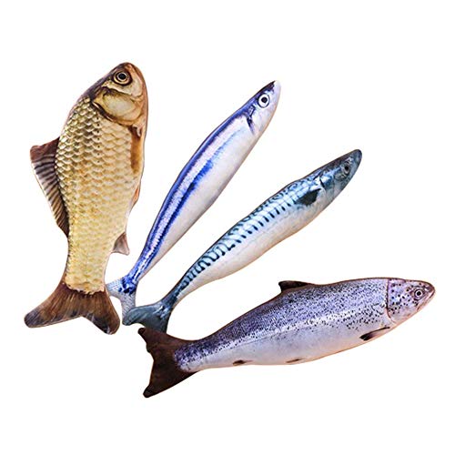 Triamisu 20cm Catnip Catmint Cat Favour Simulation Fish Cat Toys Forma de pez Rascador Post Plush Corto para Suministros de Productos para Mascotas - Caballa frita