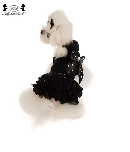 Trilly tutti Brilli wandy Todos Brille Vivienne Vestido Angora Lazo con Corazón y SW, Negro, XXS
