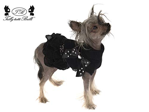 Trilly tutti Brilli wandy Todos Brille Vivienne Vestido Angora Lazo con Corazón y SW, Negro, XXS