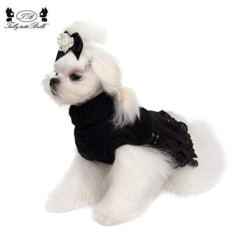 Trilly tutti Brilli wandy Todos Brille Vivienne Vestido Angora Lazo con Corazón y SW, Negro, XXS