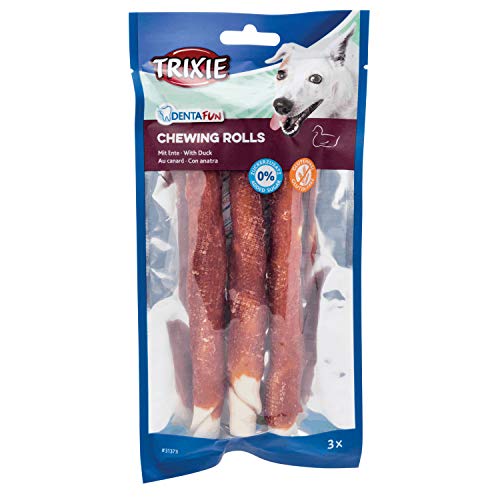 TRIXIE 3 Rollitos con Pato Denta Fun, 17 cm, 140 g, Perro