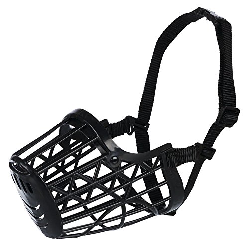 TRIXIE Bozal plástico, Cintas ajuste Nylon, L, 26 cm, Negro, Perro