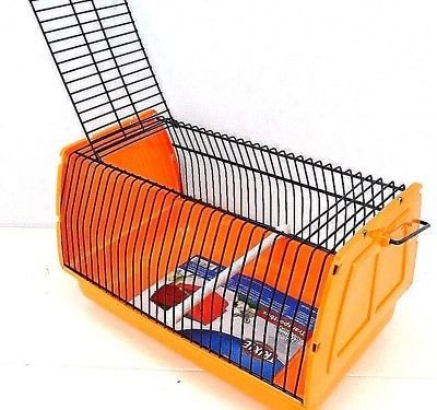 Trixie - Caja de transporte para pájaros, hámsteres, animales pequeños (medianos, 30 x 18 x 20 cm), color naranja