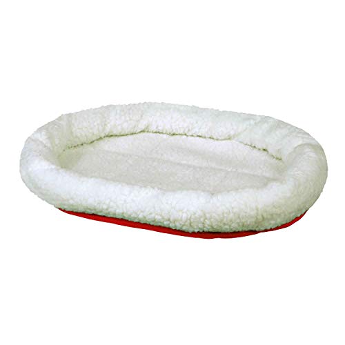 TRIXIE Cama Acolchada, Reversible, 47 x 38 cm, Lana, Blanco-Rojo, Perro