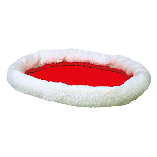 TRIXIE Cama Acolchada, Reversible, 47 x 38 cm, Lana, Blanco-Rojo, Perro