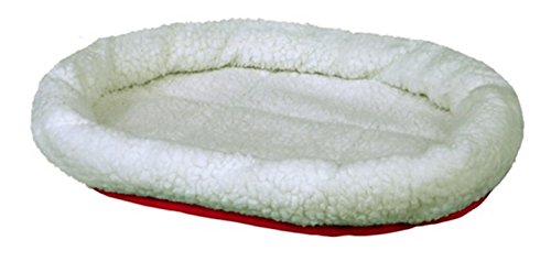 TRIXIE Cama Acolchada, Reversible, 47 x 38 cm, Lana, Blanco-Rojo, Perro