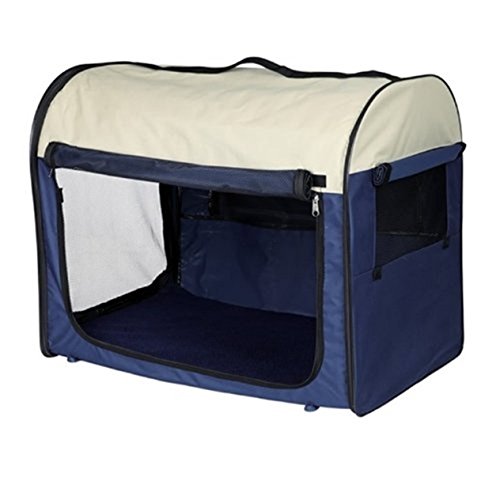 TRIXIE Caseta Desmontable 2, 40 x 40 x 55 cm, Azul oscuro-Beige, Perro