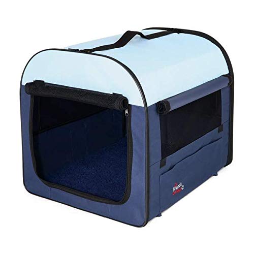 TRIXIE Caseta Desmontable 2, 40 x 40 x 55 cm, Azul oscuro-Beige, Perro