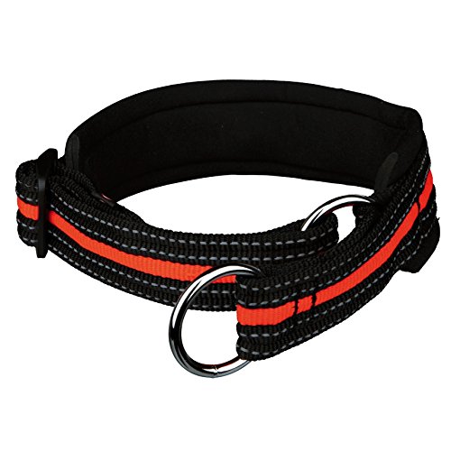 TRIXIE Collar Ajustable Fusion, M, 40-46 cm/30 mm, Negro-Naranja, Perro