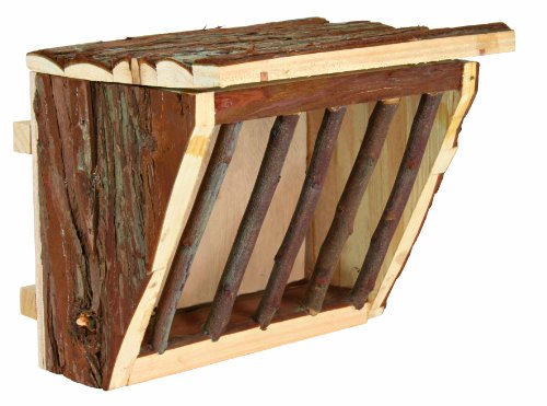 TRIXIE Comedero Heno con tapa, Corteza Tronco, 20 × 15 × 17 cm, Pequeños Mamíferos