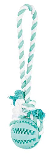 TRIXIE Cuerda de Juego con Pelota Denta Fun, ø7 cm, 24 cm, Perro