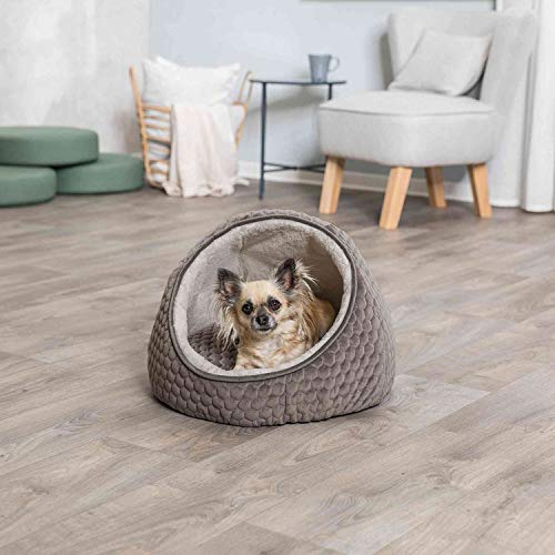 TRIXIE Cueva Suave Livia, ø45 × 33 cm, Gris topo-Crema, Perro