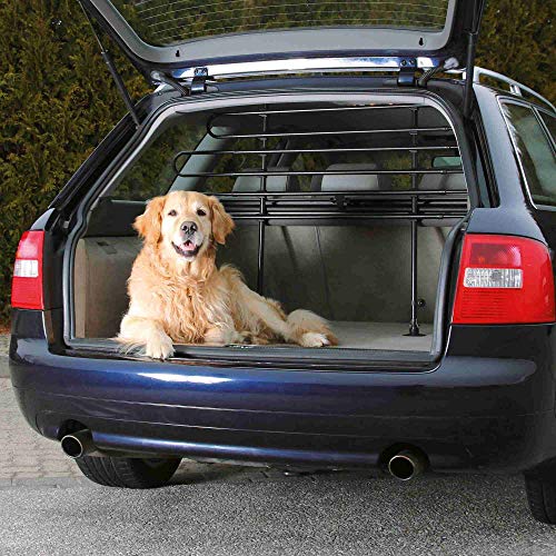 Trixie Divisorio Perros para Coche - Barra Protectora Perros Maletero Viaje Perros Viajar con Mascotas Separador Reja Asiento Trasero Metálico Ajustable Negro 4 kg