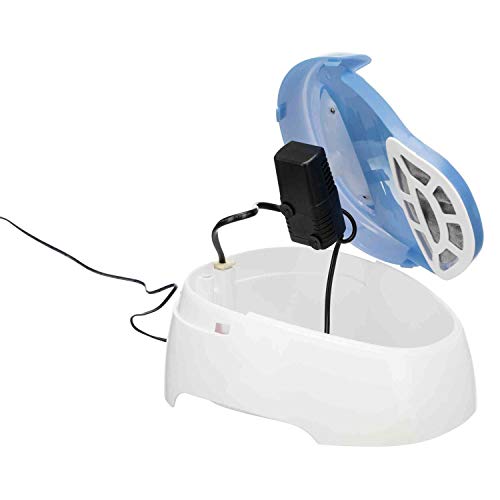 TRIXIE Fuente automática Duo Stream, 1l, Blanco-Azul, Perro