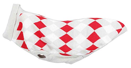 TRIXIE Jersey Pollino, XXS, 18 cm, Blanco-Gris-Rojo, Perro