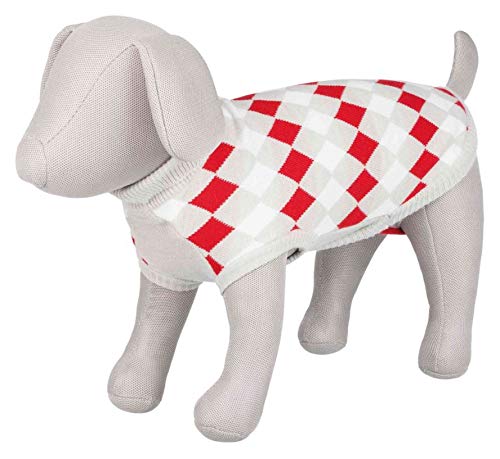 TRIXIE Jersey Pollino, XXS, 18 cm, Blanco-Gris-Rojo, Perro