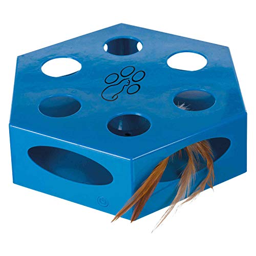 TRIXIE Plumas giratorias, Plástico, Ø22 cm, Azul, Gato