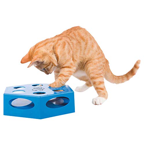 TRIXIE Plumas giratorias, Plástico, Ø22 cm, Azul, Gato