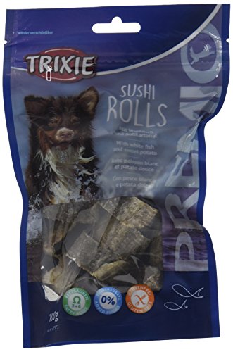 TRIXIE Snack PREMIO Sushi Rolls, 100 g, 90% Pescado Blanco, Perro