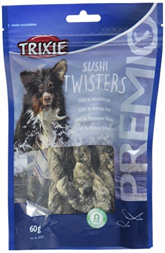 TRIXIE Snack PREMIO Sushi Twisters, 60 g, Pescado Blanco, Perro