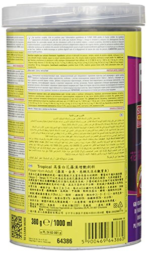 Tropical Flower Horn Adult Pellet - Alimento para acuariofilia (1 l)