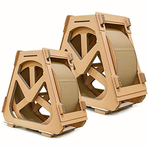 TRS Escalador Rueda hidráulica del Gato de la Fortuna corrugadas de Papel Tapiz rodante Rueda Muebles for Mascotas Cero cartón de Agarre arrastrándose rotación estantería (Size : L)