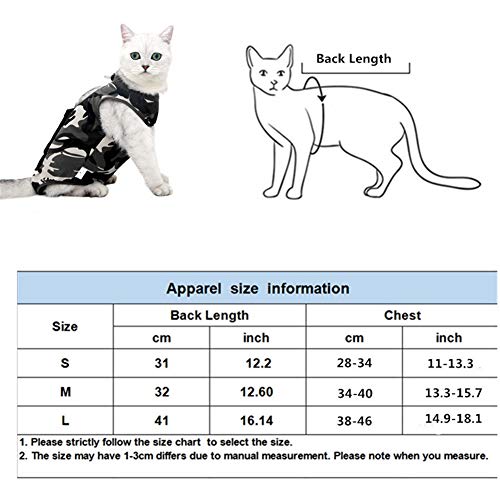 TUANTALL Traje De Recuperación para Gatos Camisetas para Perros Perro bebé Crece después de la cirugía Perro recuperación Trajes Perro quirúrgico Chaleco S