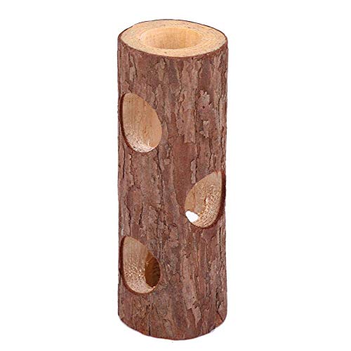 Túnel Animal de Madera Hamster Tube Ejercicio Chew Toy para Conejo Hurón Conejillo de Indias (S)