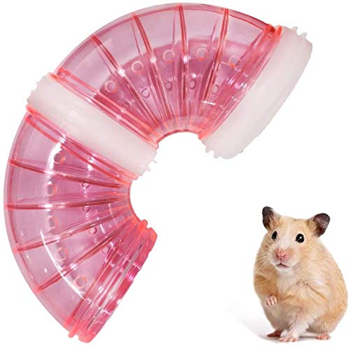 Túnel de Hámster, 8PCS Hámster Tubo Play Túnel Tubo Hámster del Tubo Manguera de Jaula Externa Juguetes para Animales pequeños túnel Conectado para Hámster de Ratón （Rosado）