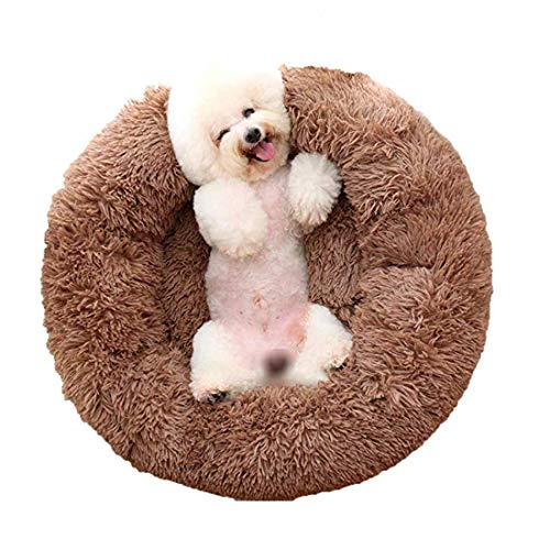 TVMALL Cama perros Cama del gato Cojín de imitación de la piel del perro Camas XL: 80cm marrón