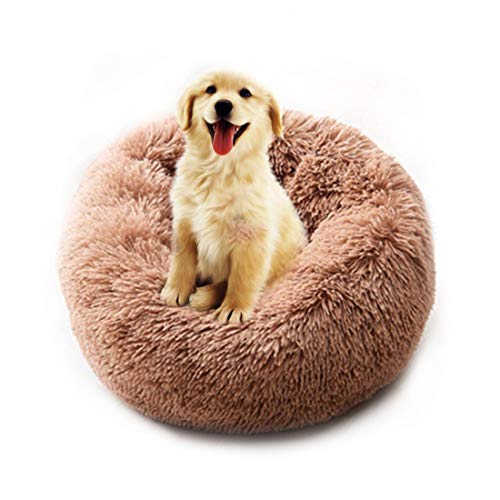TVMALL Cama perros Cama del gato Cojín de imitación de la piel del perro Camas XL: 80cm marrón