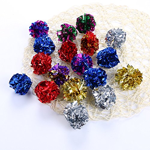 ueetek 6pcs Mylar Crinkle Balls juguetes para gatos Best Interactive Crinkle Cat Toy Balls nunca los mejores juguetes independientes Pet Kitten Cat para Fat Real cats Kittens Exercise (aleatorio)