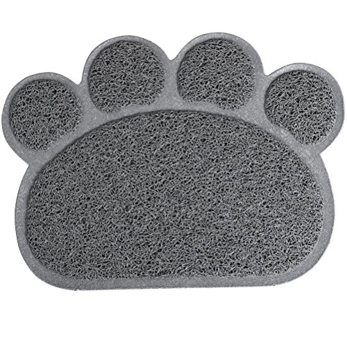 Ueetek - Alfombra de alimentación para mascotas (30 x 40 cm), color gris