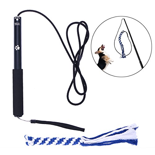 UEETEK Juguetes interactivos para perros Eagle tirador estirable Juego de tiro y perro perro divertido L (negro)