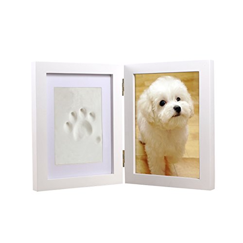 UEETEK Marco de Fotos para Perro, Cachorro o Gato, Marco de Fotos con Huellas y Marco de Recuerdo para Mascotas