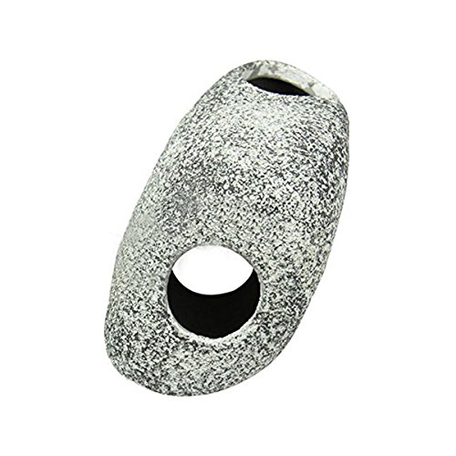 UEETEK Tanque de peces cueva Rock acuario decoraciones criadero para corta dorada, cíclidos - talla S (piedra del copo de nieve)