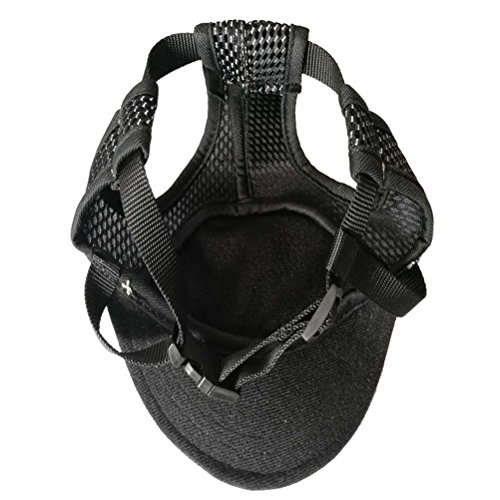 UKCOCO Mode Perro Sombreros, Perro Patrón Visor Sombrero Cap, Mesh Sun Gorra con Oreja para Pequeñas y Medianas Perros – Tamaño S (Negro)
