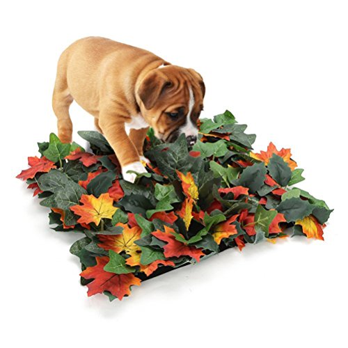 UKCOCO Perro Snuffle Mat simulación Hoja de Arce Alimento Mat Perro forraje Manta para Labrador Pug Bullodog Chihuahua