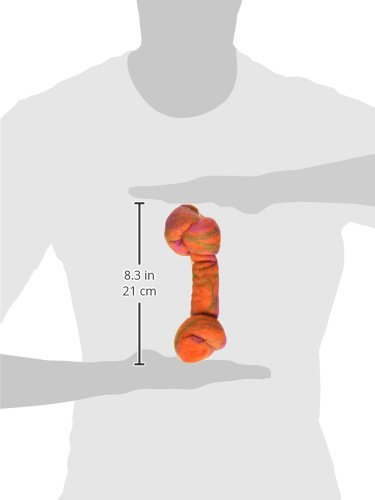 Una mascota planeta lana hueso con nudos Masticar juguete, 21,6 cm, Naranja