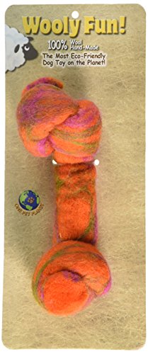 Una mascota planeta lana hueso con nudos Masticar juguete, 21,6 cm, Naranja