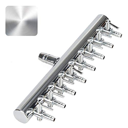 Uniclife Válvula de Palanca de Control de Flujo de Aire del Acuario de 8 Vías Distribuidor de Cobre y Cromo Distribuidor de Tanque de Peces Accesorios de la Bomba