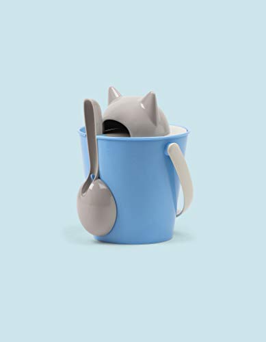 United Pets Gato para croquetas de Gato, de Design, Gris y Azul, Pala incluida