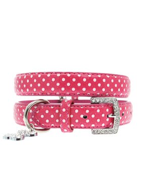 urbanpup Rosa Lunares Cuello/conjunto de cable y colgante de corazón de diamante