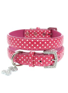 urbanpup Rosa Lunares Cuello/conjunto de cable y colgante de corazón de diamante
