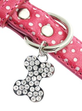 urbanpup Rosa Lunares Cuello/conjunto de cable y colgante de corazón de diamante