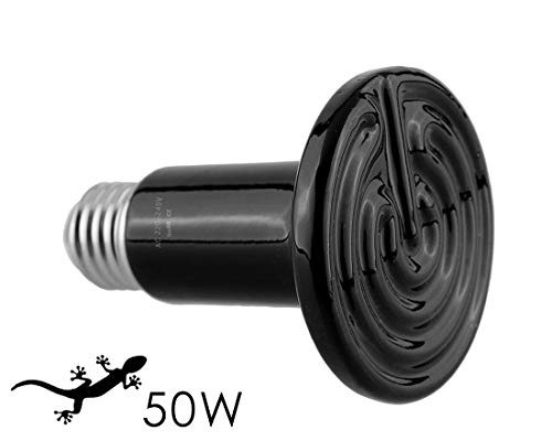 Vansuky 50W AC230V Far lámpara lámparas de Infrarrojos calefacción luz Aislamiento cerámico, Tortuga Calentador Reptil Mascota/Serpiente / Gato/Perro / Calor reproducción