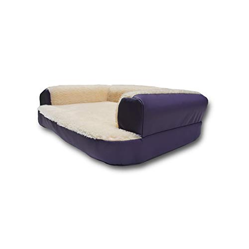 Ventadecolchones - Cama Ortopédica para Perro Deluxe Desenfundable - Grande: 120 x 75 cm - Tela Antimanchas Suave Essence Rosa - 3 cm de Visco + 4 cm de Espuma
