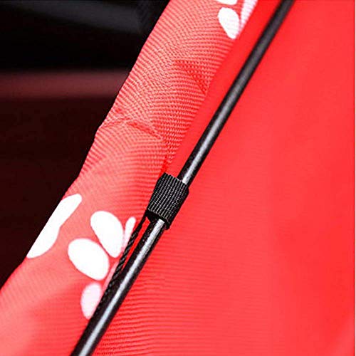 Venus valink Coche Aumentador Asiento, Plegable Perro Asiento Transportador Mascota Caja con Seguridad Correa Soporte Barras, Gato Portátil de Viaje Bolsa Transporte para Pequeños Gatos, Jaula - Rojo