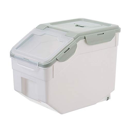 Venus valink Comida para Perros Contenedor Cubo Comedero Almacenamiento Anti-Oxidation Grande Capacidad a Prueba de Humedad Mascota Almacenaje Caja, Sellado Barril, Seco Contenedor, Gato - Verde